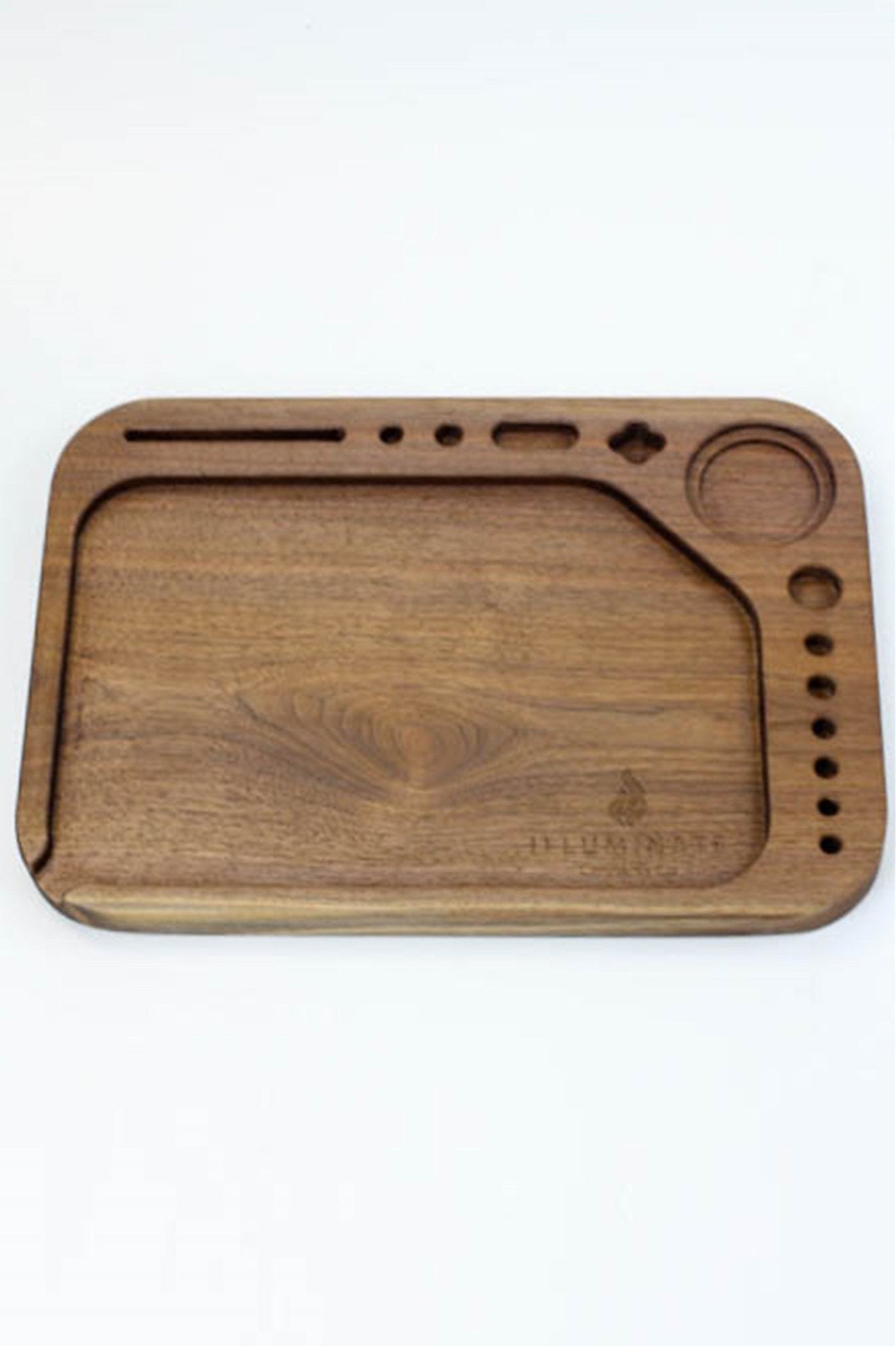 Illuminate Walnut King Size Rolling Tray - Glasss Station