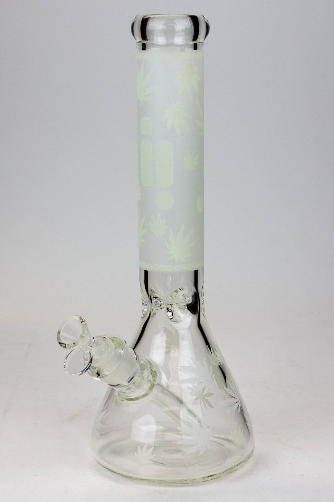 Infyniti 14" 7mm Leaf Glow in the Dark Beaker Bong - Glasss Station