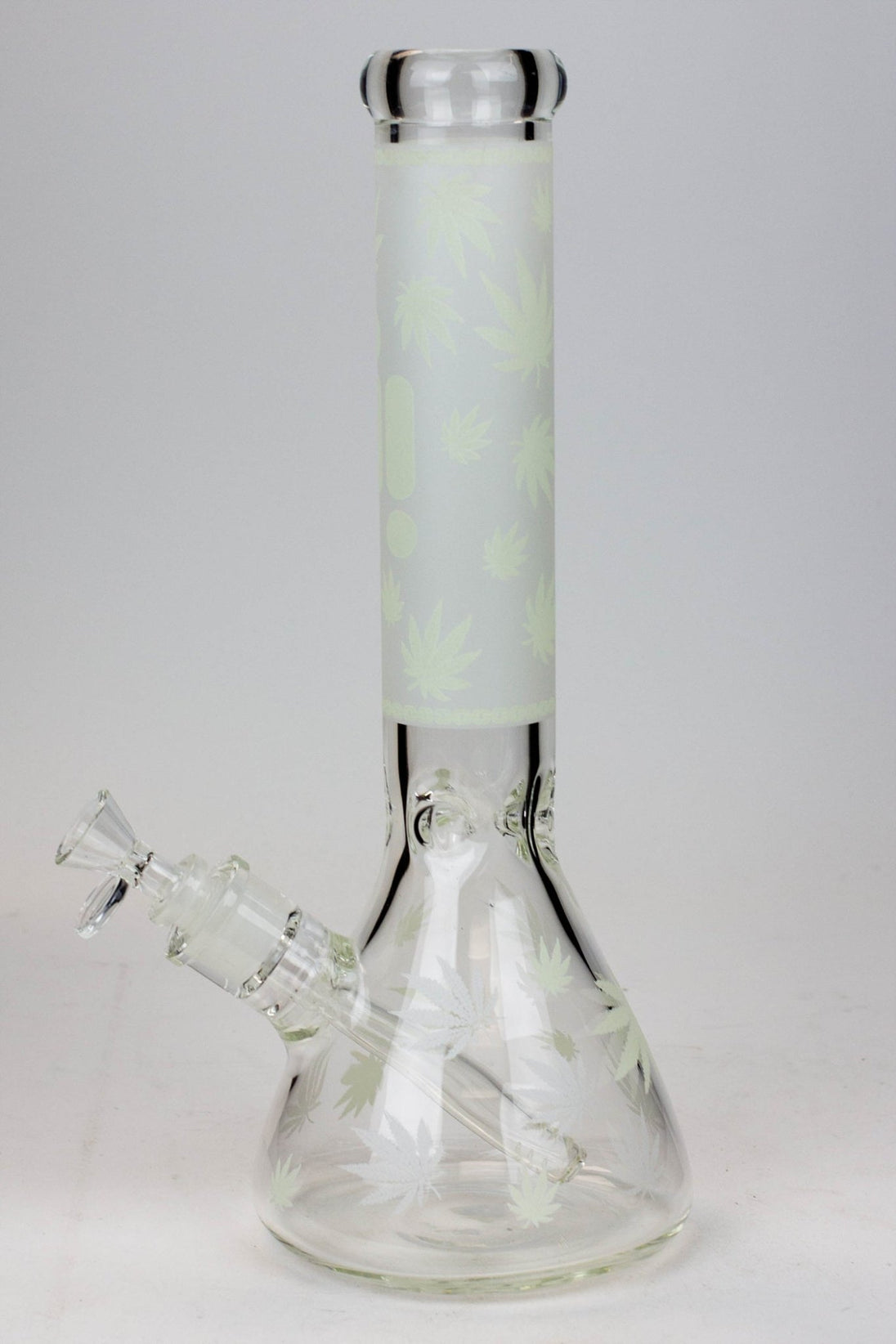 Infyniti 14" 7mm Leaf Glow in the Dark Beaker Bong - Glasss Station