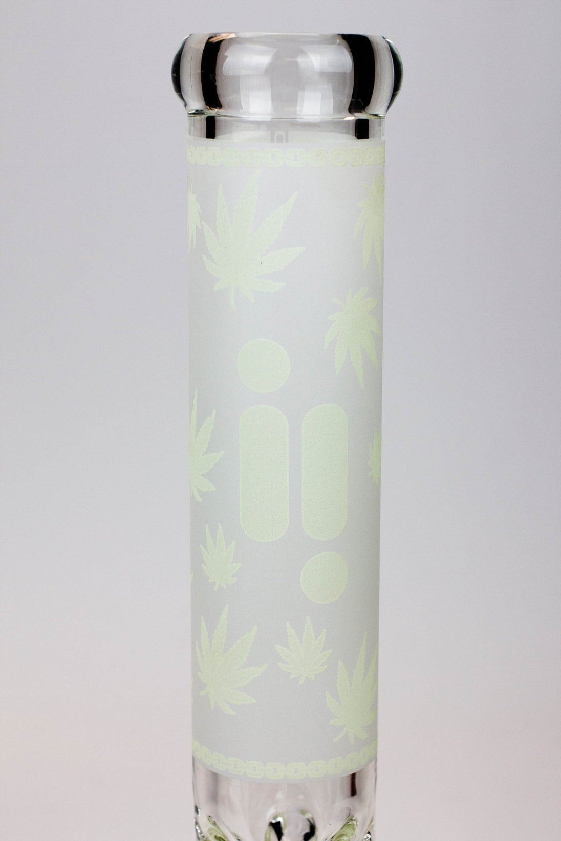 Infyniti 14" 7mm Leaf Glow in the Dark Beaker Bong - Glasss Station