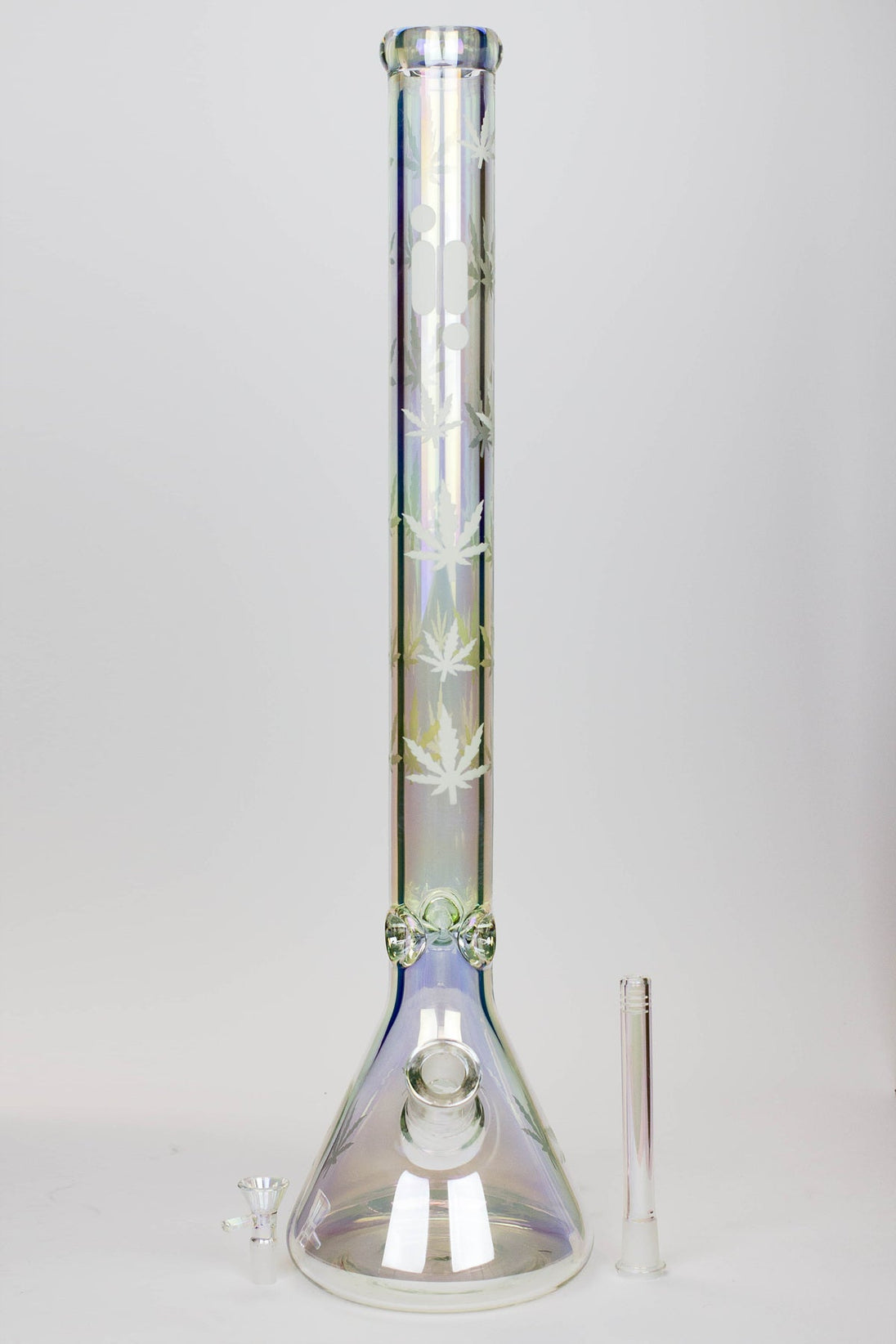 Infyniti | 24" 7mm Leaf Print Beaker Bong - Glasss Station