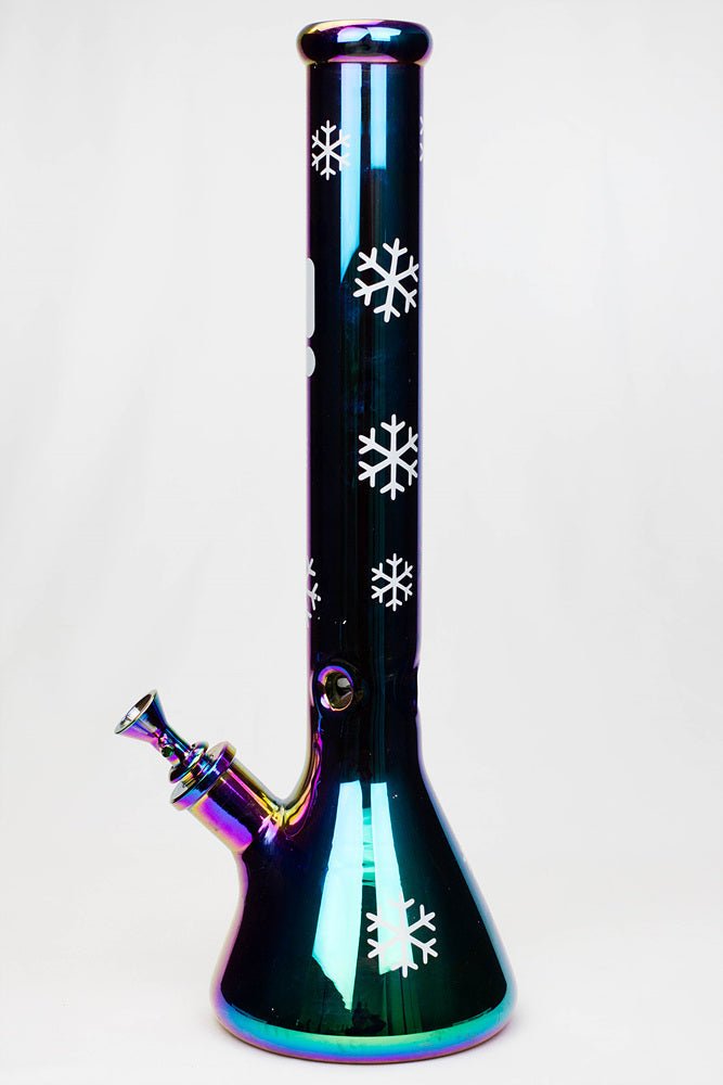 Infyniti Snowflake 18" 7mm Metallic Beaker Bong - Glasss Station