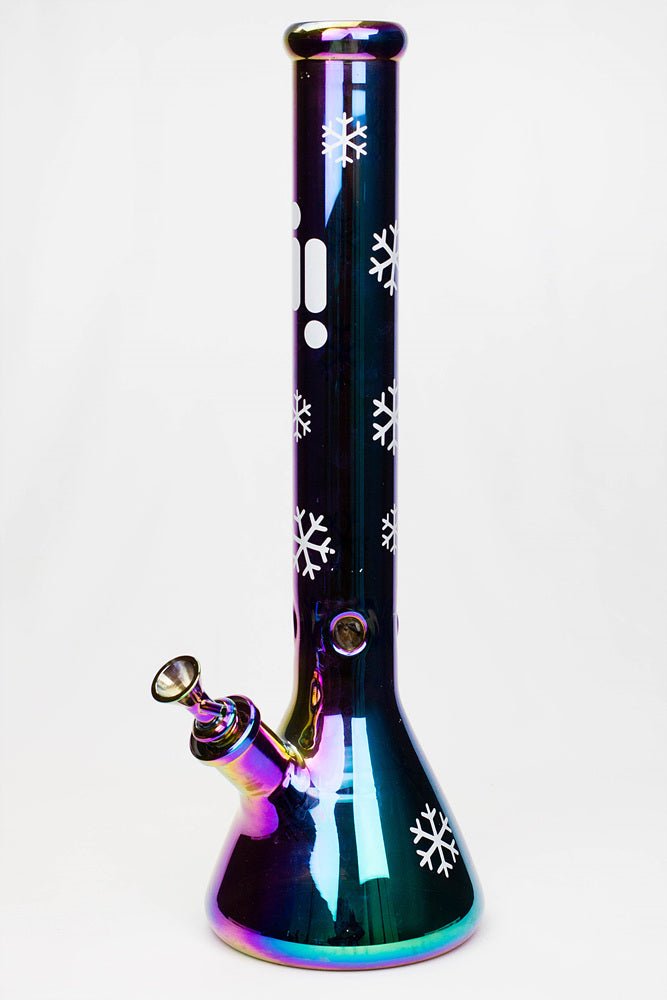 Infyniti Snowflake 18" 7mm Metallic Beaker Bong - Glasss Station