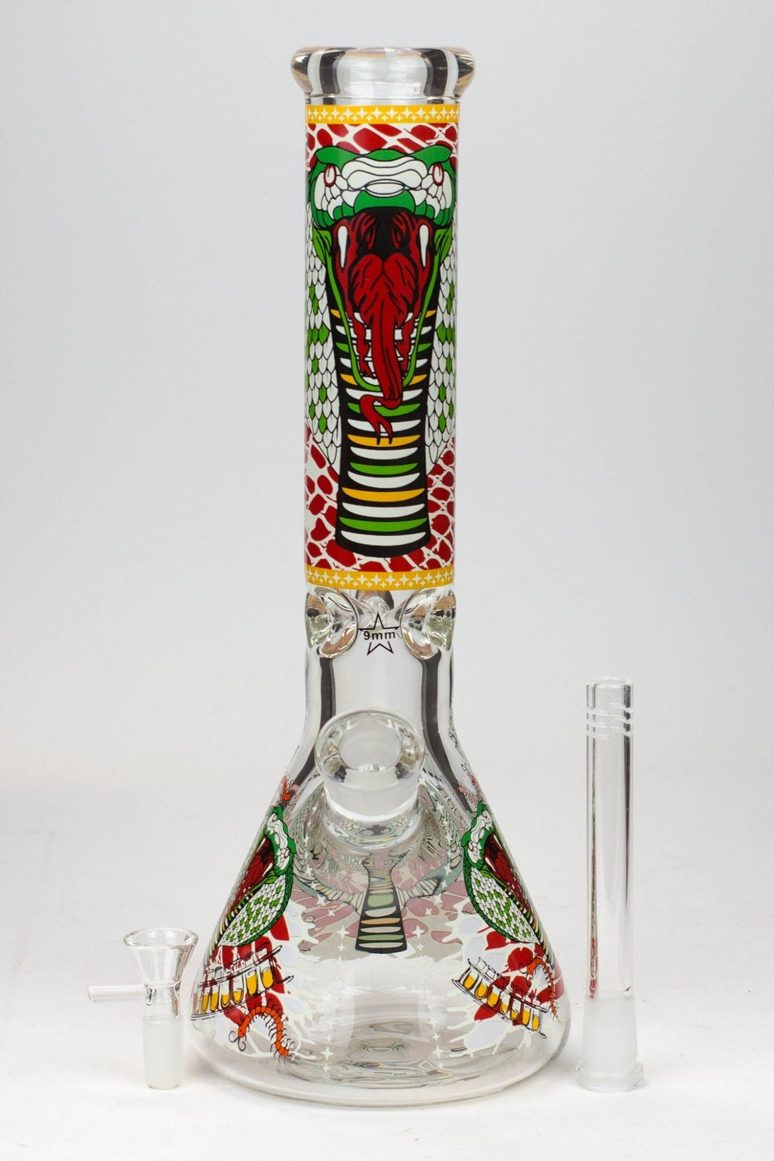 King Cobra 14" 9mm Glow in the Dark Beaker Bong - Glasss Station