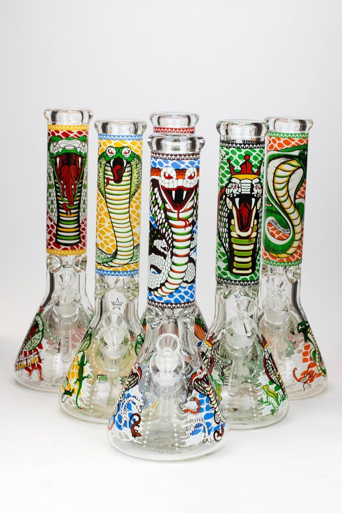 King Cobra 14" 9mm Glow in the Dark Beaker Bong - Glasss Station