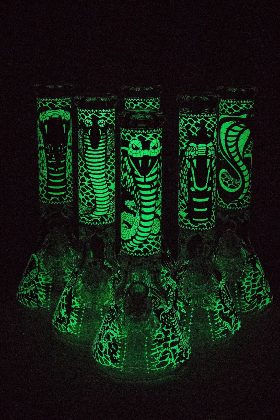 King Cobra 14" 9mm Glow in the Dark Beaker Bong - Glasss Station