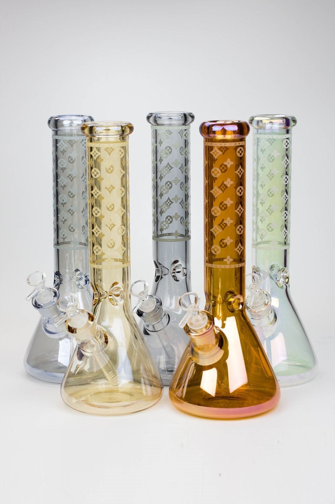 Luxury Logo 14" 7mm Electroplated Beaker Bong - Glasss Station