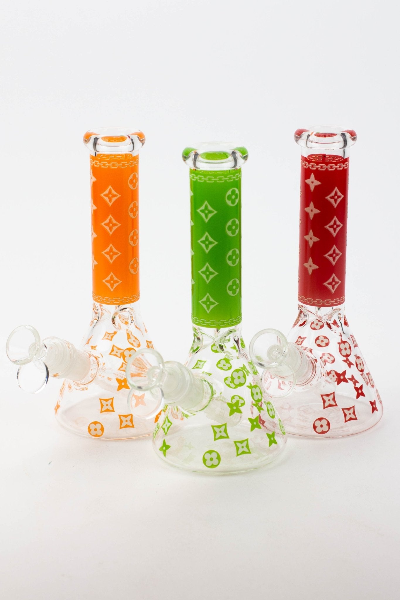 Luxury Pattern 7.5" Glow in the Dark Beaker Bong - Glasss Station