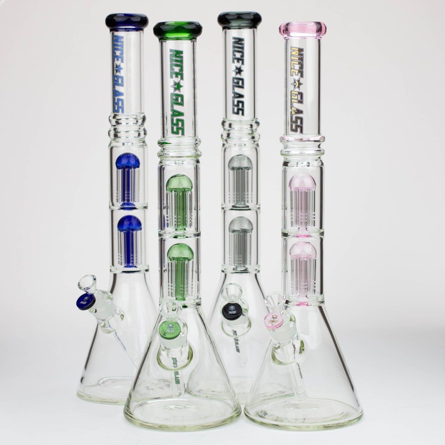 NG-19" Double 6-Arm Tree Beaker Bong - Glasss Station