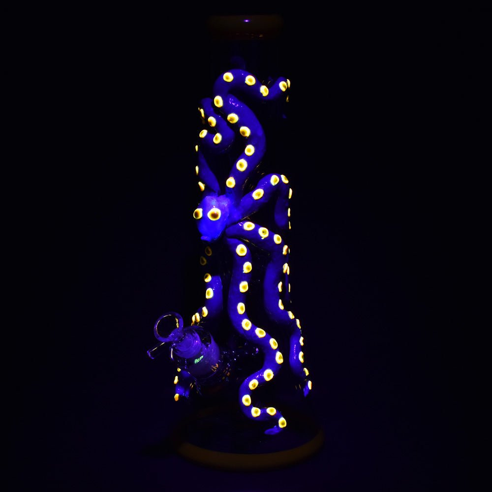 Octopus 3D Painted Beaker 13.5" Water Pipe - Glasss Station