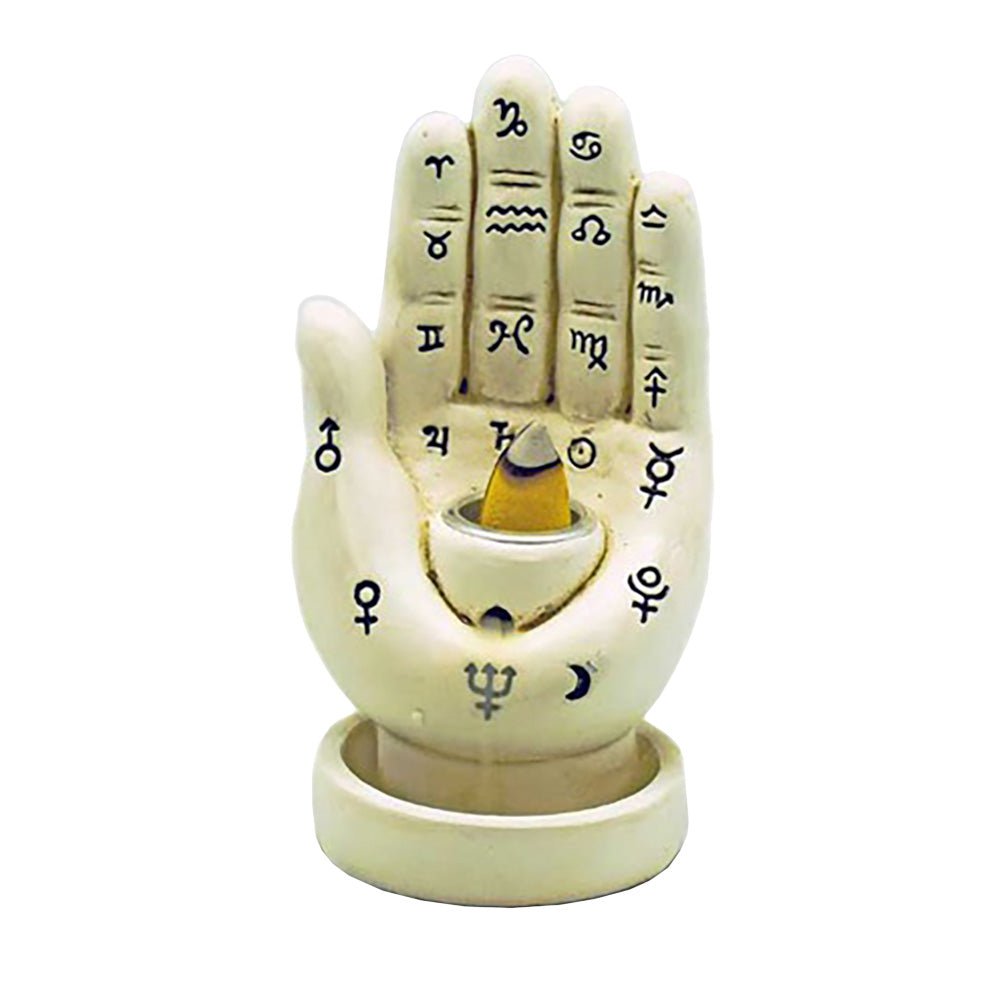 Palmistry Hand Backflow 4.5" Incense Burner - Glasss Station