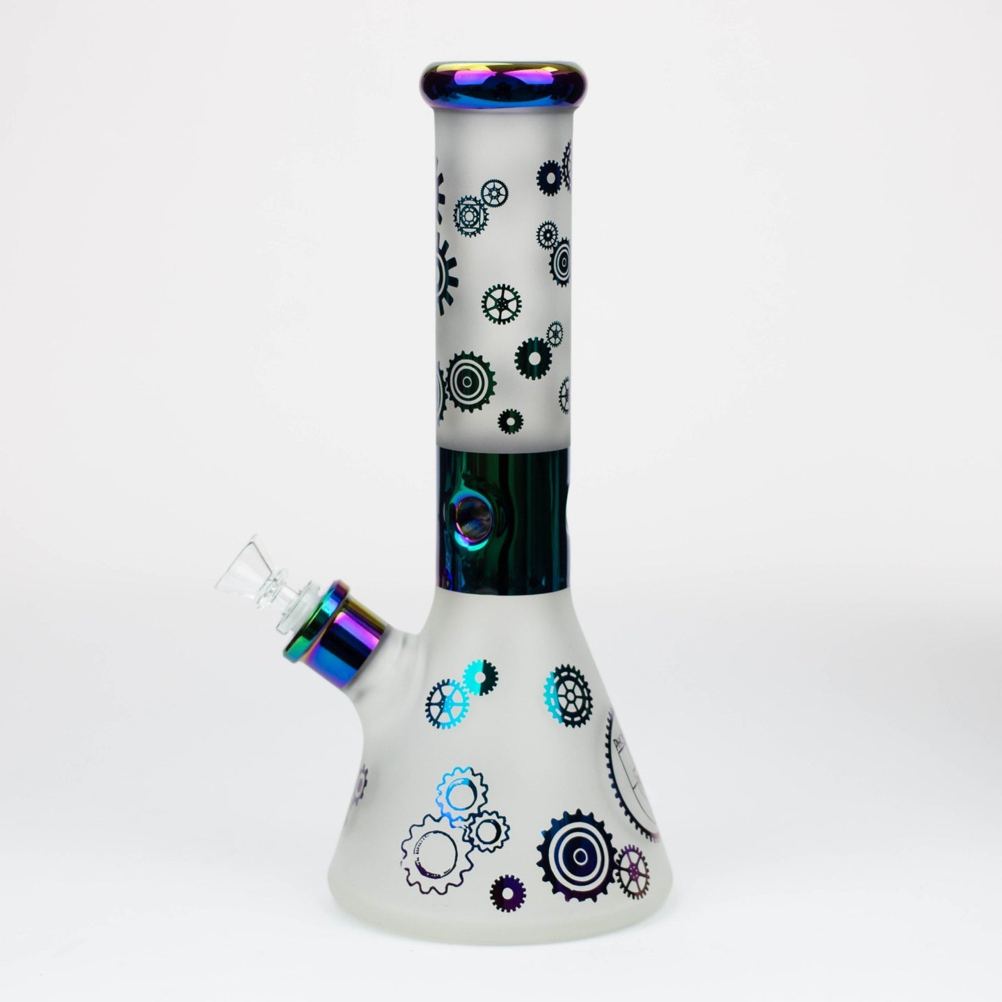 PHOENIX STAR-12.5" 7mm Sandblasted and Electroplated Glass Beaker Bong - Glasss Station