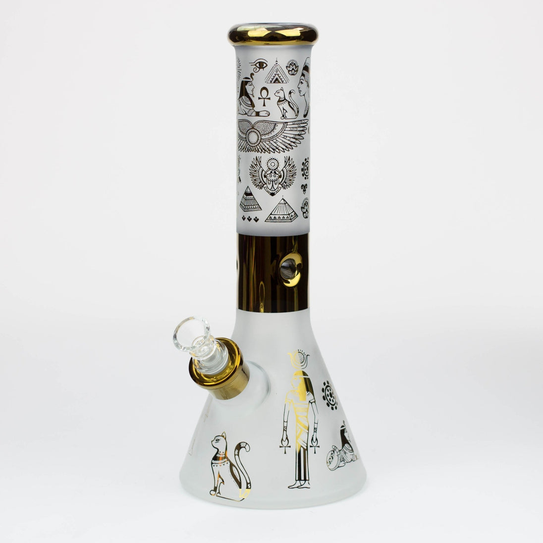 PHOENIX STAR-12.5" 7mm Sandblasted and Electroplated Glass Beaker Bong - Glasss Station