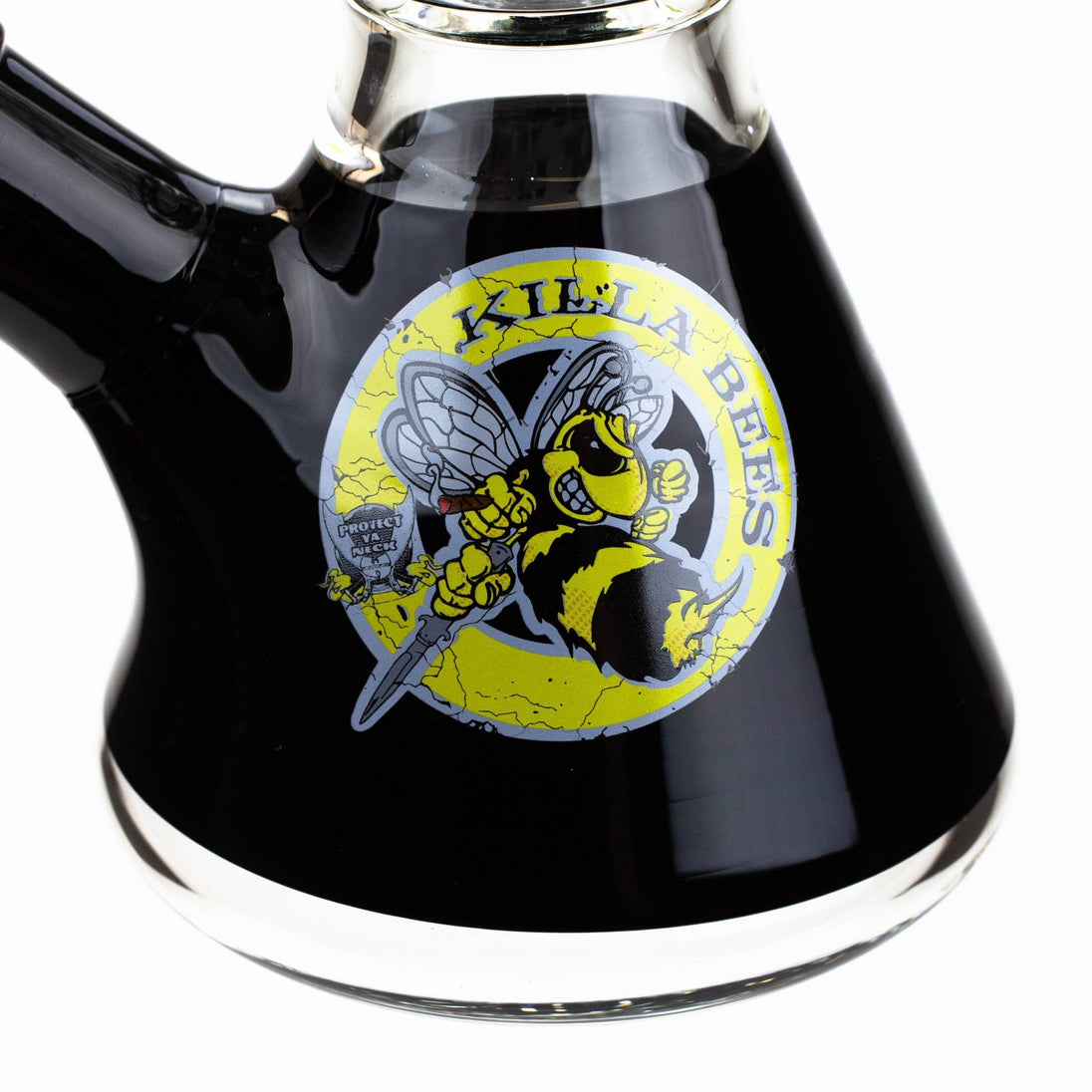 PROTECT YA NECK-15.5" 7mm Killa Bees Tree Arm Perc Glass Beaker Bong by Infyniti - Glasss Station