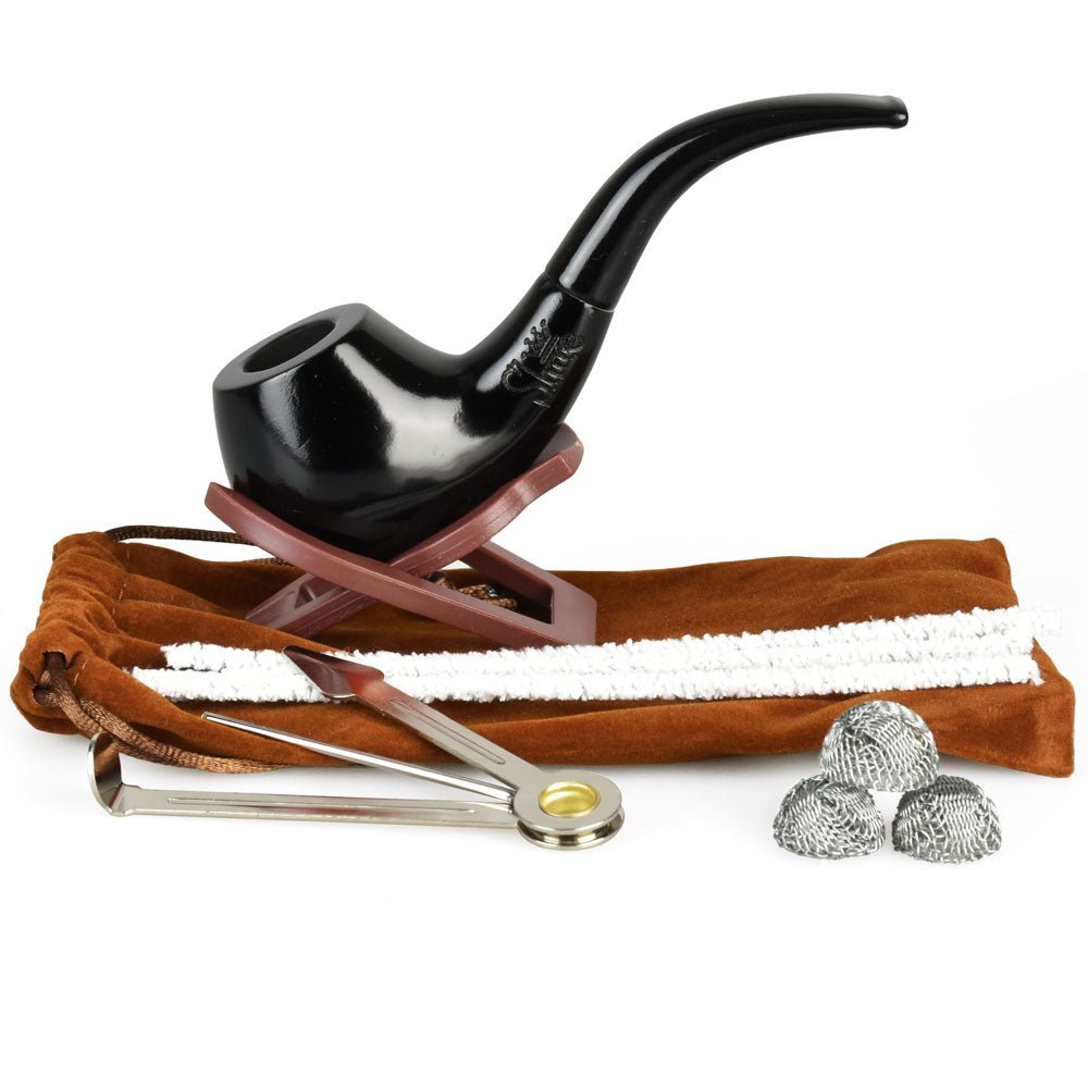 Pulsar Shire Pipes Bent Ebony Cherry Wood 5.5" Pipe - Glasss Station