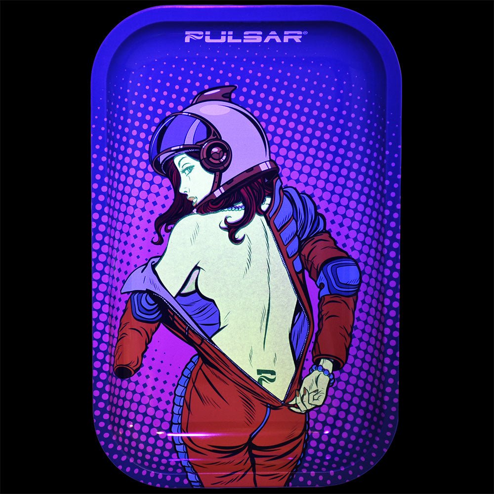 Pulsar Zero-G Strip Glow Metal Rolling Tray - Glasss Station