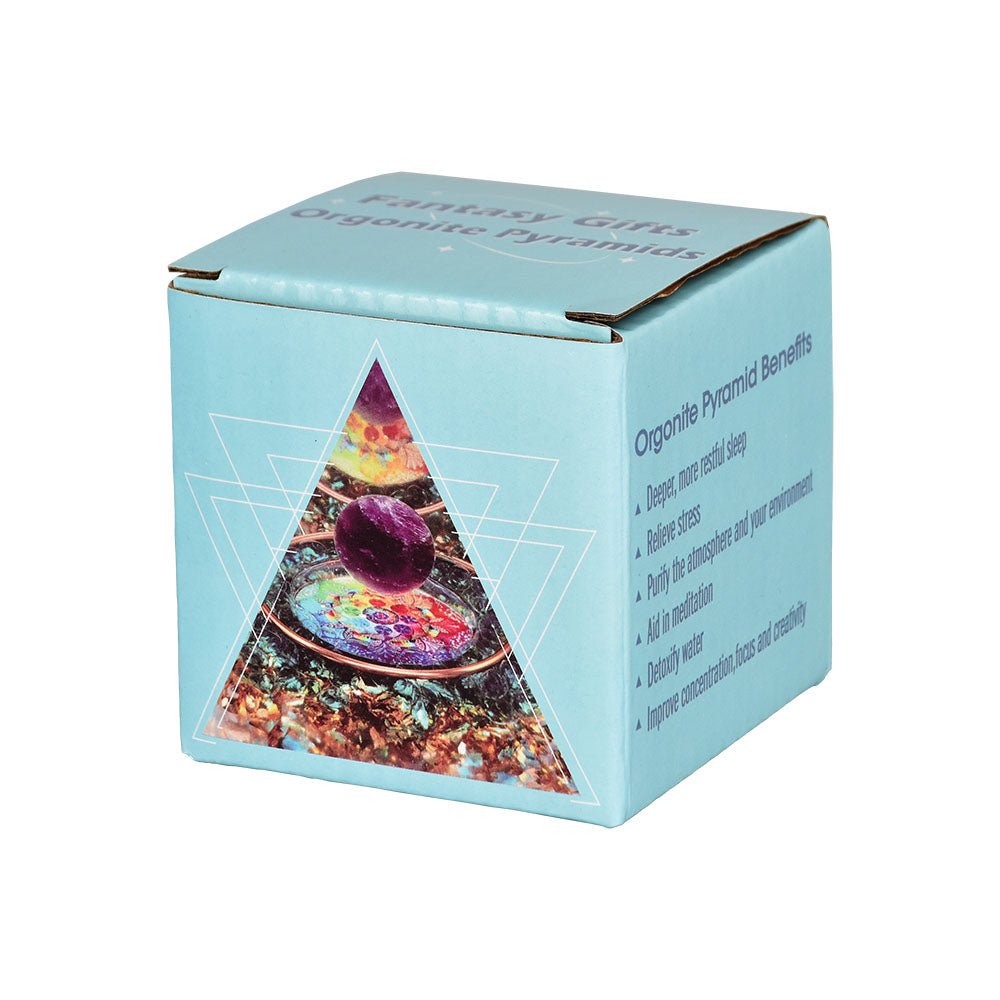 Purple Globe Orgonite Pyramid - Glasss Station