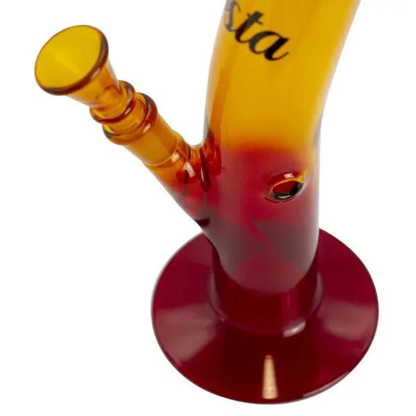 Rasta Colored 13.5" Glass Water Pipe w/ Lion Logo - Glasss Station