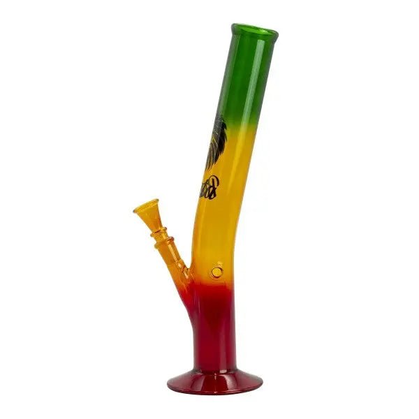 Rasta Colored 13.5" Glass Water Pipe w/ Lion Logo - Glasss Station