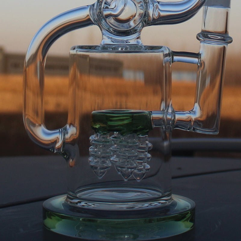 Recycler Style 12" Water Pipe w/ Dual Percs - Glasss Station