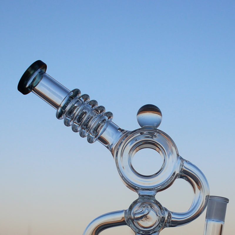 Recycler Style 12" Water Pipe w/ Dual Percs - Glasss Station