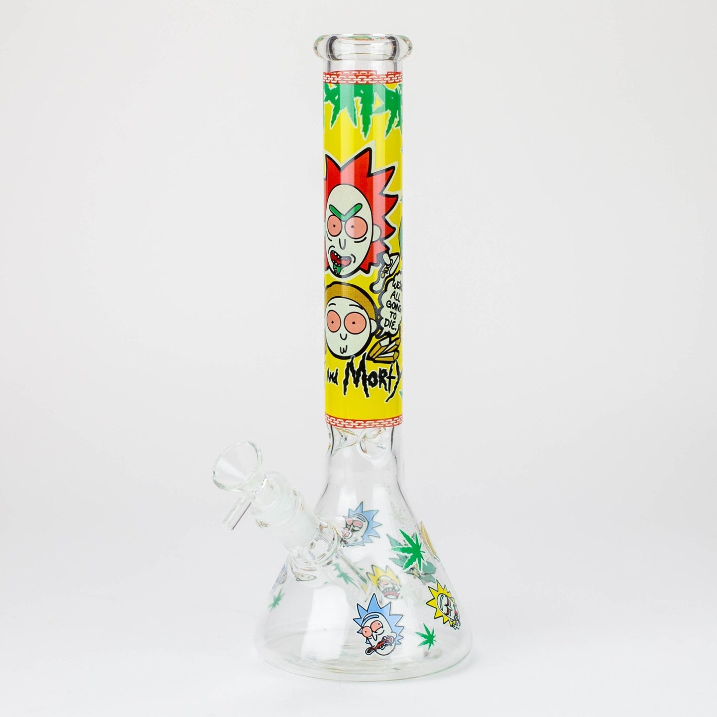 RM Cartoon 12" Glow in the Dark Beaker Bong - Glasss Station