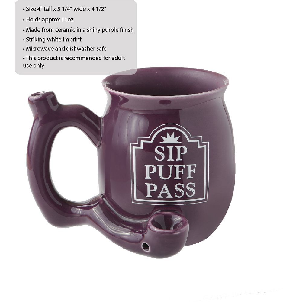 Roast and Toast Sip Puff Pass Purple Mug - Glasss Station