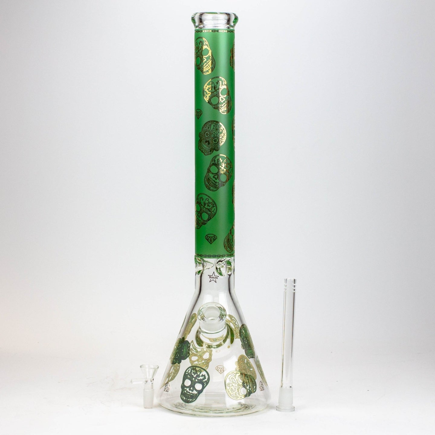 Skull Pattern 20" 9mm Beaker Bong - Glasss Station