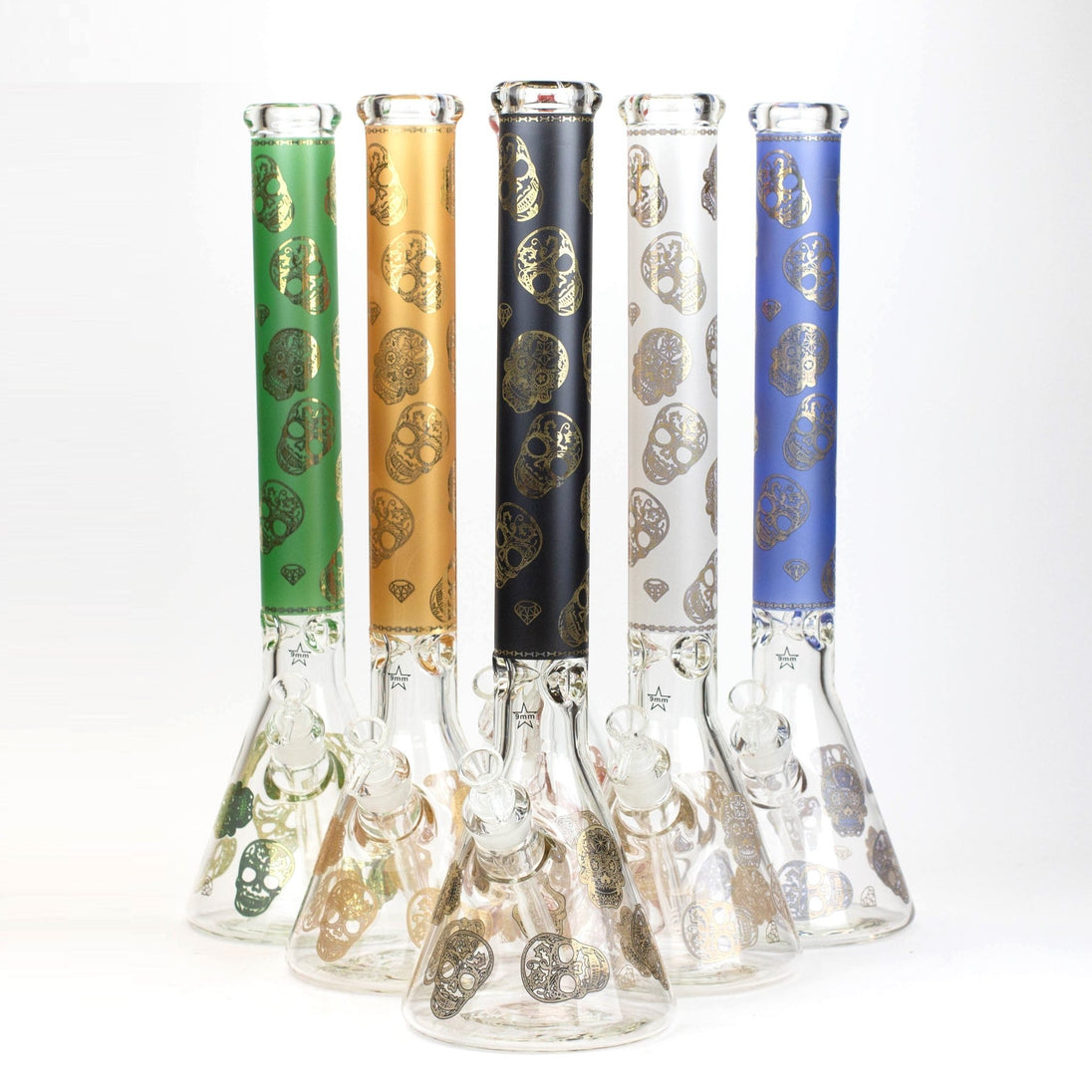 Skull Pattern 20" 9mm Beaker Bong - Glasss Station