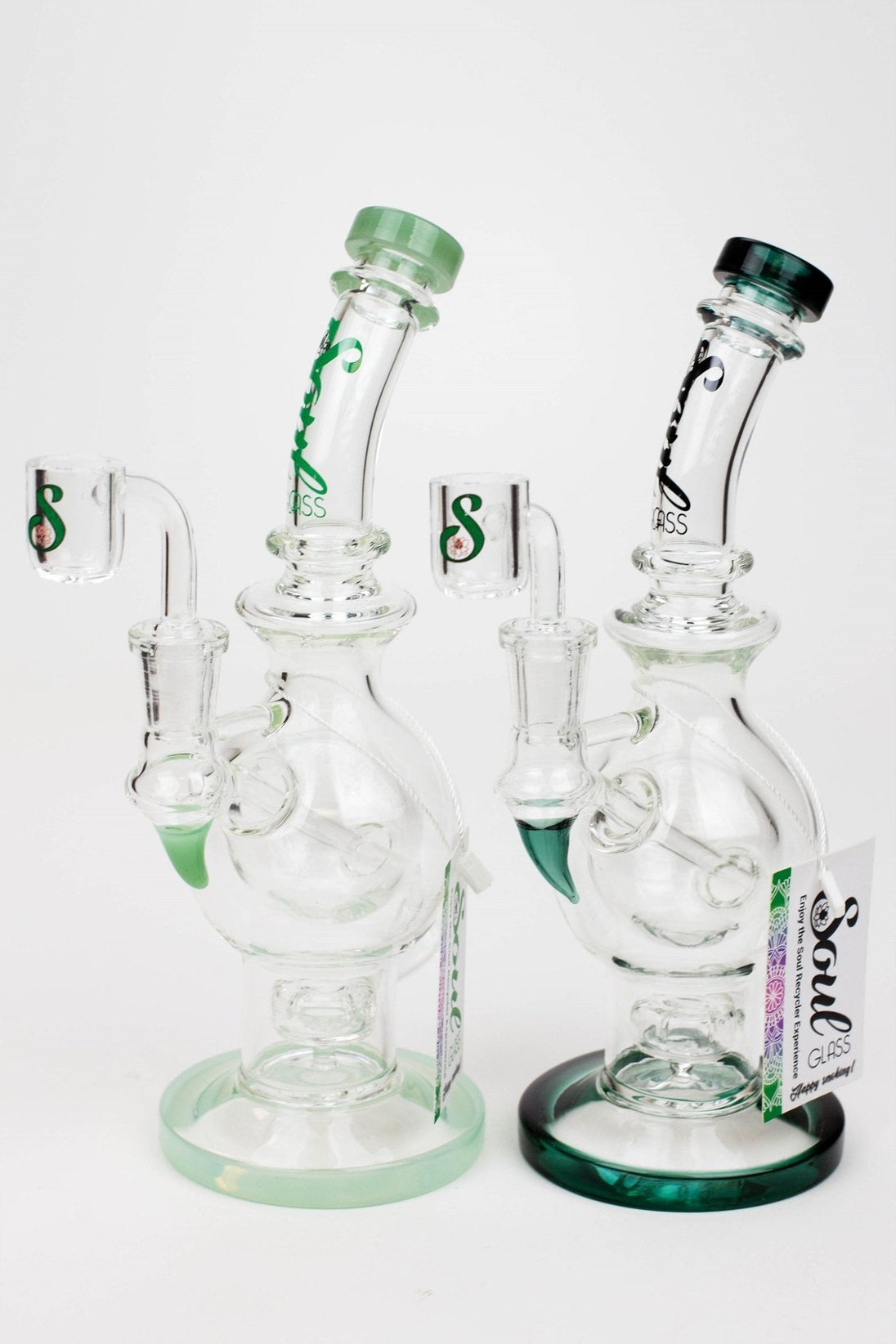 SOUL Glass 9.5" 2-in-1 Double Sphere Recycler Bong/Rig - Glasss Station