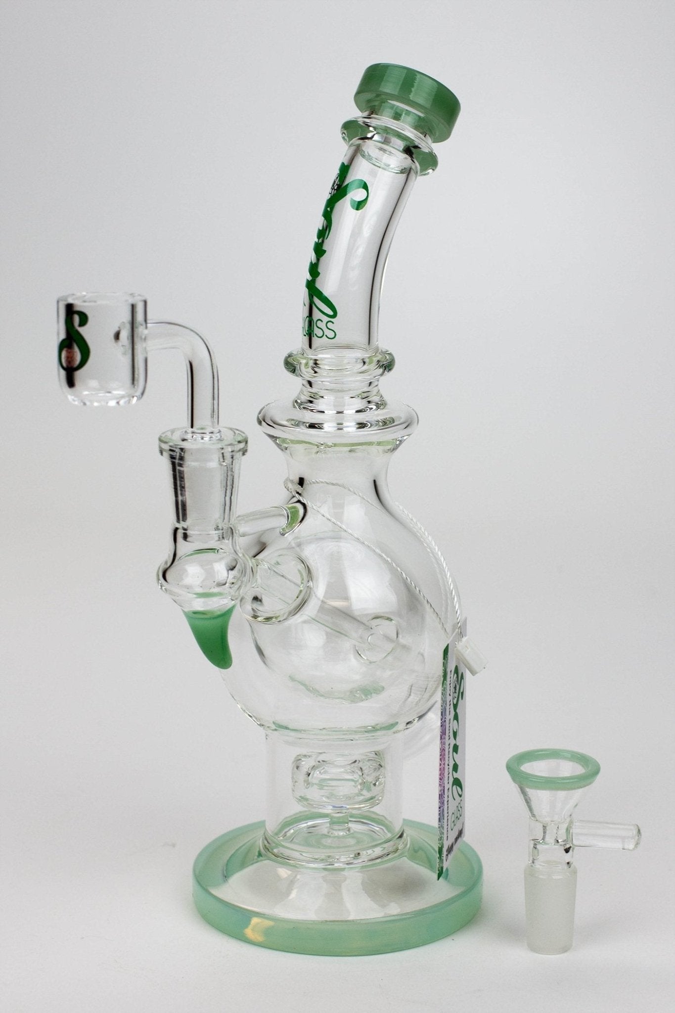 SOUL Glass 9.5" 2-in-1 Double Sphere Recycler Bong/Rig - Glasss Station