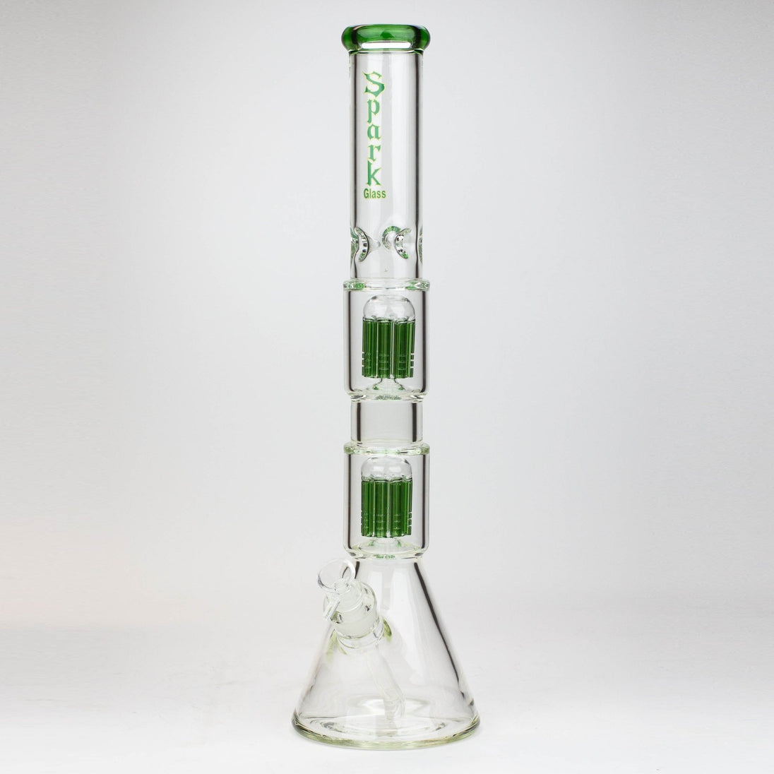 SPARK 19" 7mm Double Perc Beaker Bong - Glasss Station