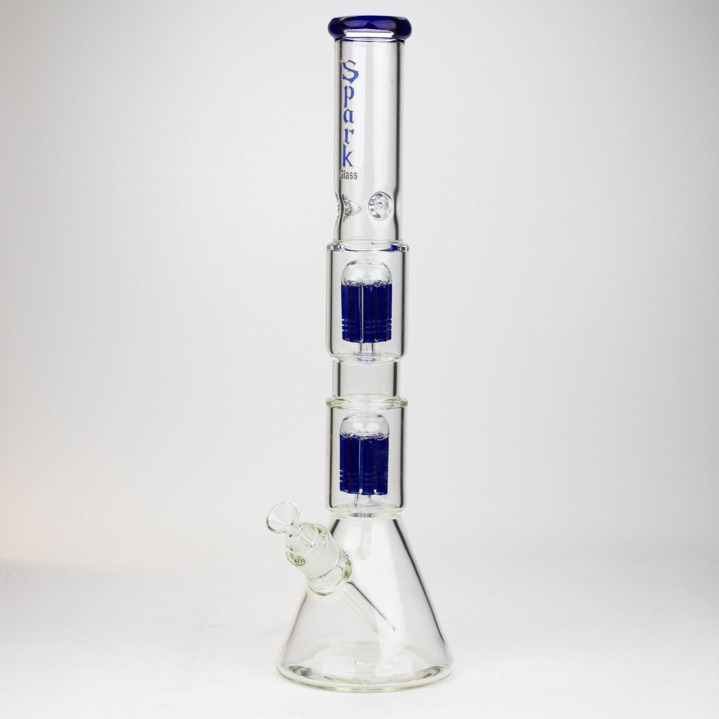 SPARK 19" 7mm Double Perc Beaker Bong - Glasss Station