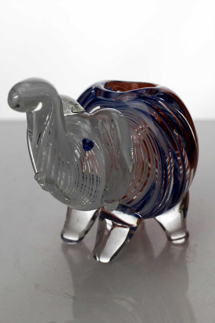 Standing Elephant Glass Hand Pipe - Glasss Station