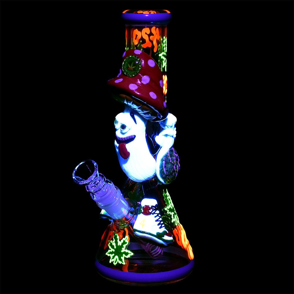 Stoney Shroom Bro 3D Painted 10.25" Water Pipe - Glasss Station