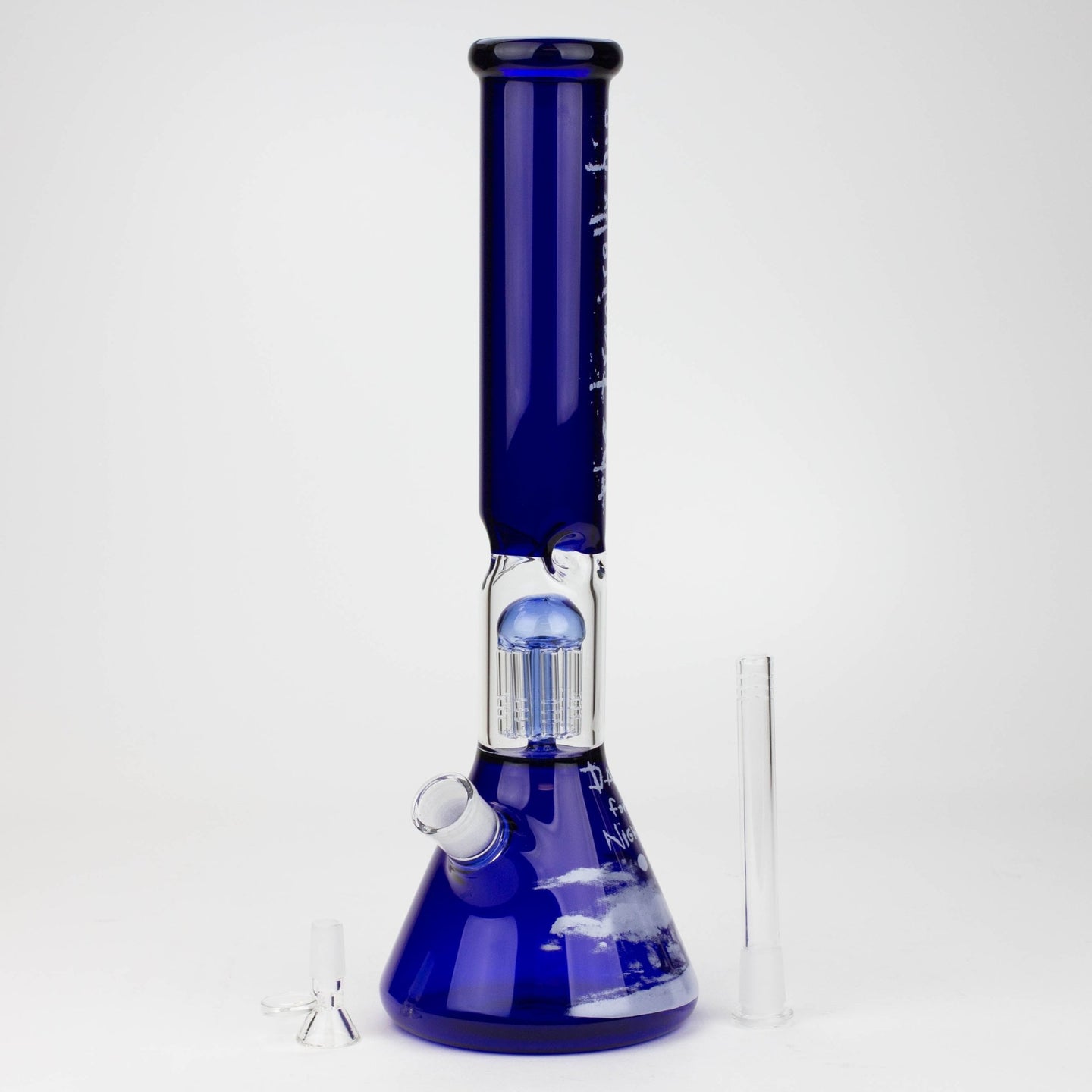 THE TRAGICALLY HIP-15.5" Single Perc Blue Glass Beaker by Infyniti - Glasss Station