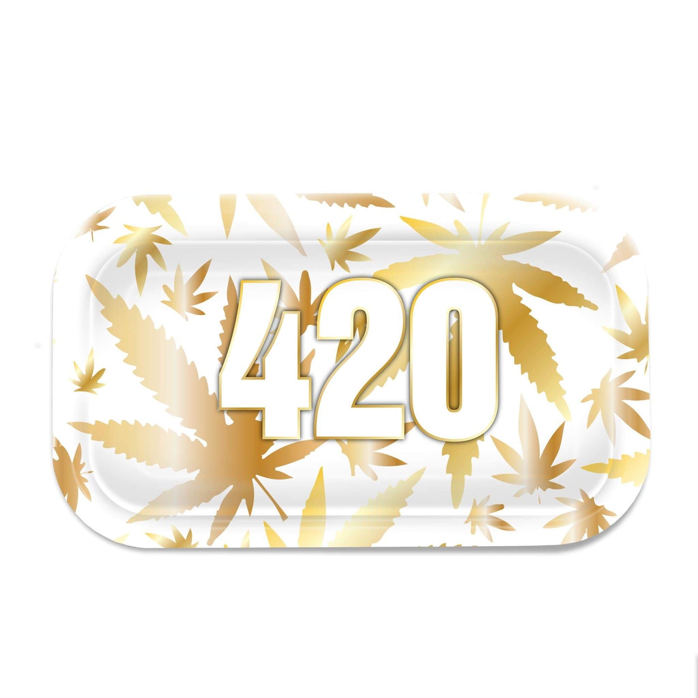 V Syndicate 420 Gold Metal Rollin' Tray - Glasss Station