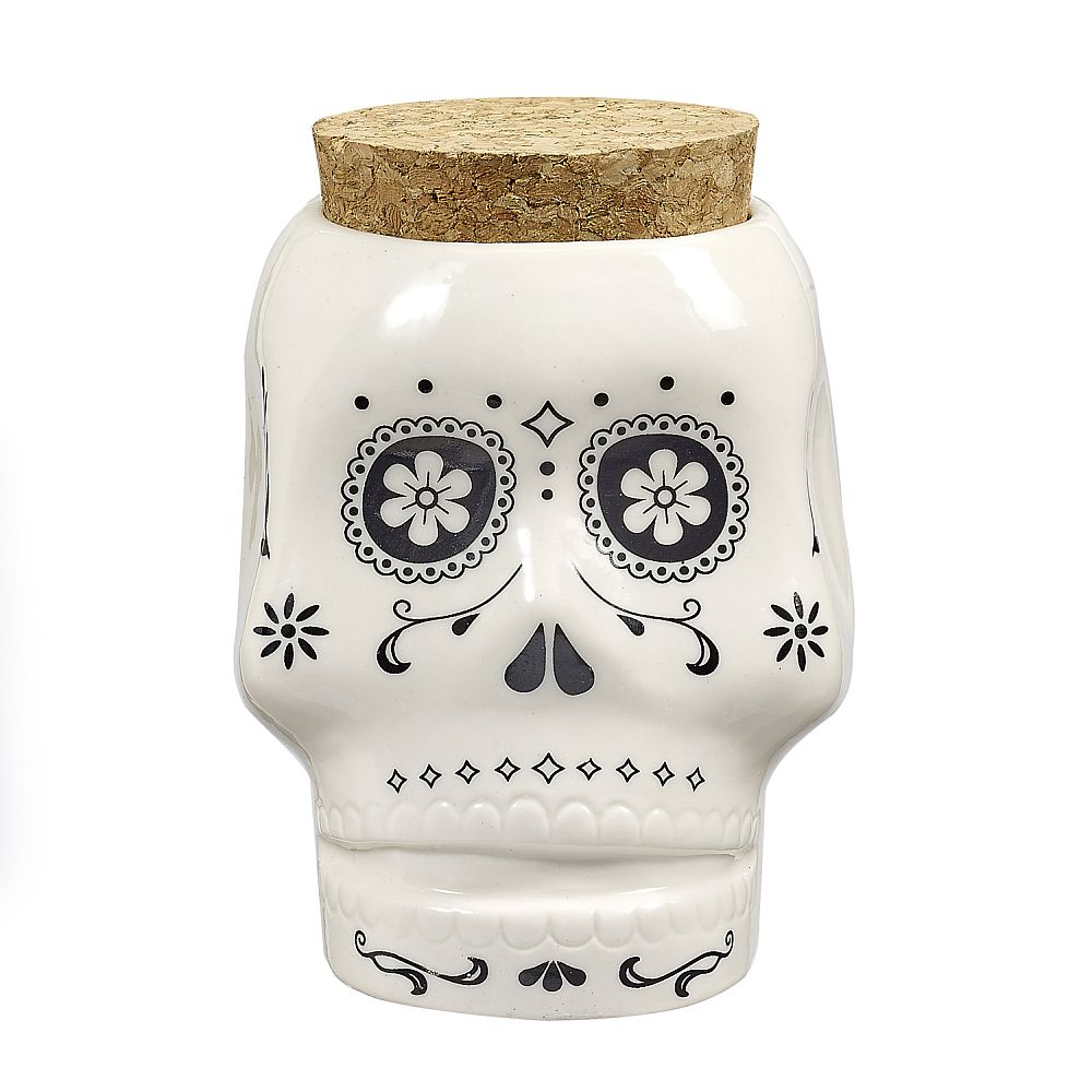 White Skull Stash Jar - Glasss Station